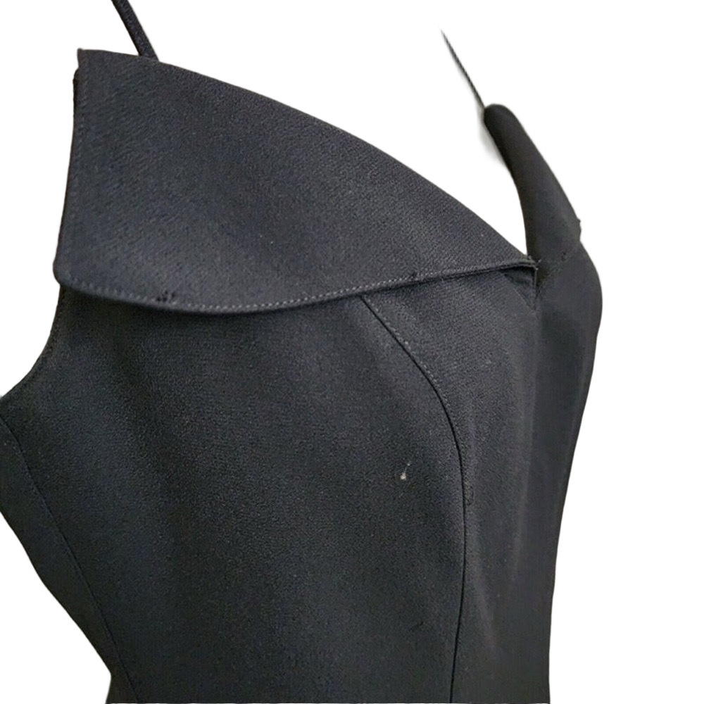 Vintage Thierry Mugler Paris Black Sweetheart Bodycon – Sculptural Couture – M - Picture 4 of 12